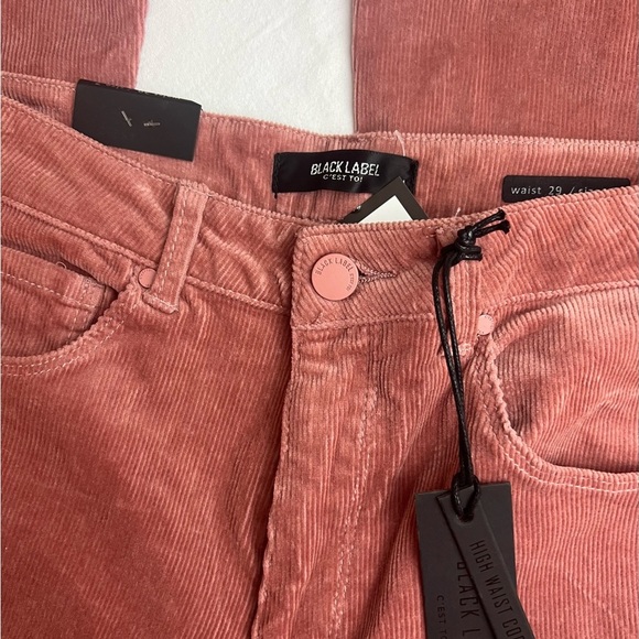 Black Label by C’est Toi Pink Corduroy Flare Jeans - Picture 3 of 4